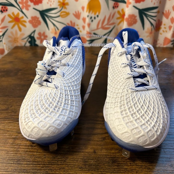 NEW UNDER ARMOUR UA Glyde 2 MT Metal Softball Cleats Blue US Women's Size 6.5 - Picture 2 of 5